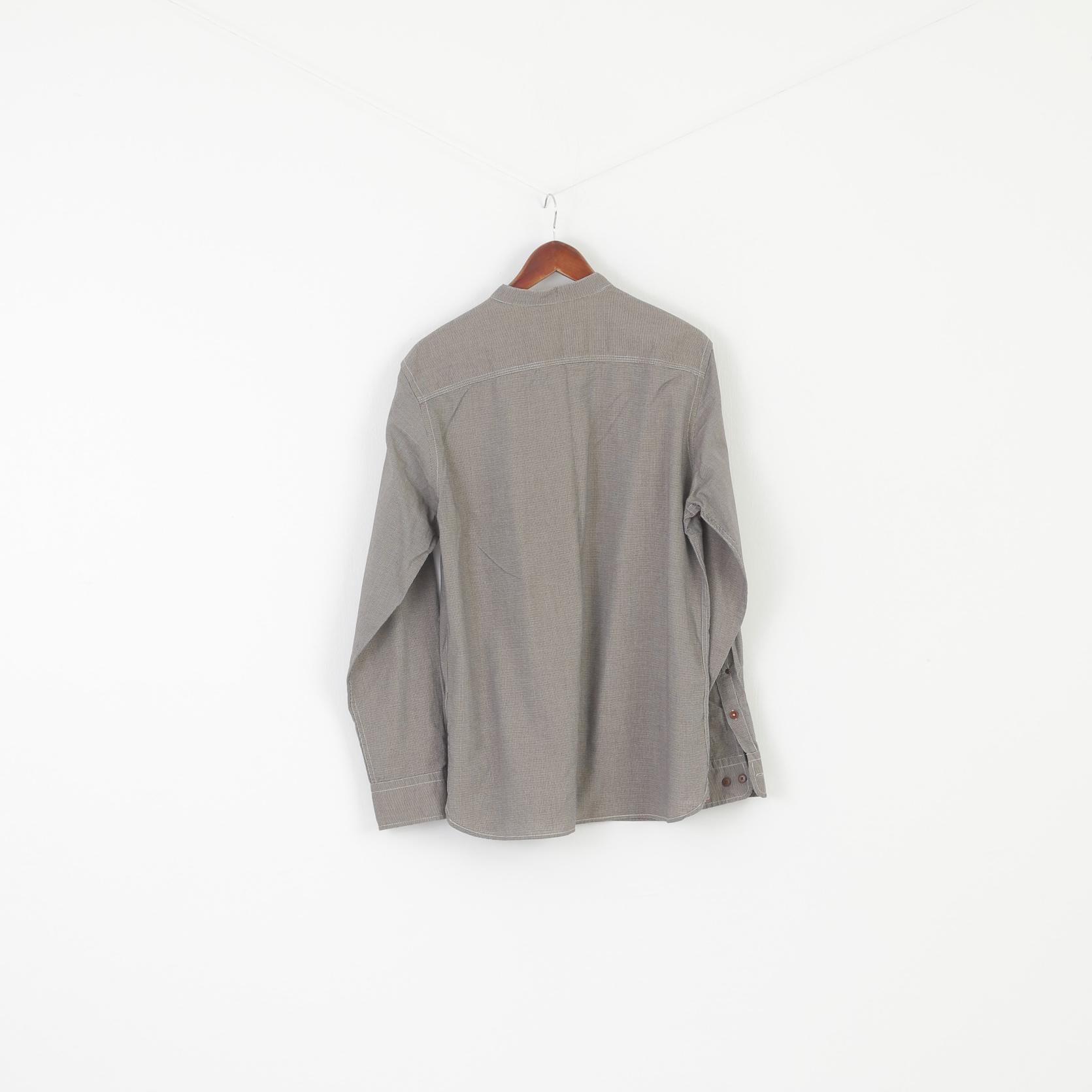 Jack & Jones Vintage Goods Men XL Casual Shirt Black White Cotton Houndstooth Top