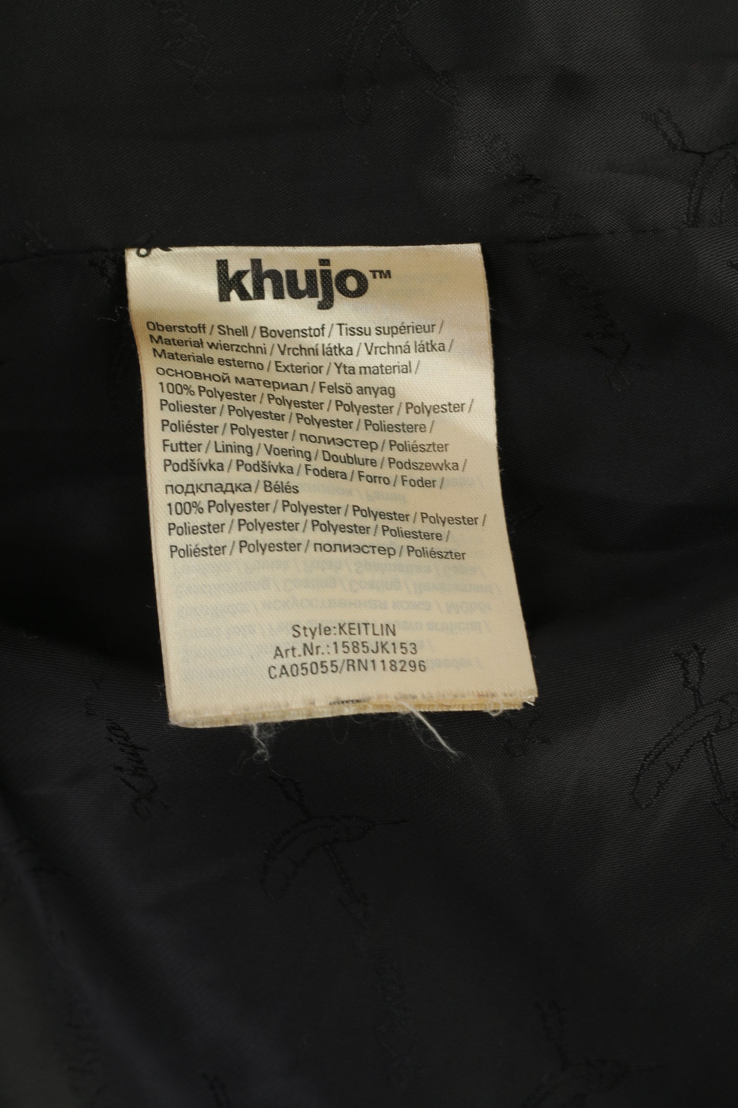 Khujo Femmes L (M) Manteau Gris Rayé Vintage Inspiré Keitlin Full Zipper Top
