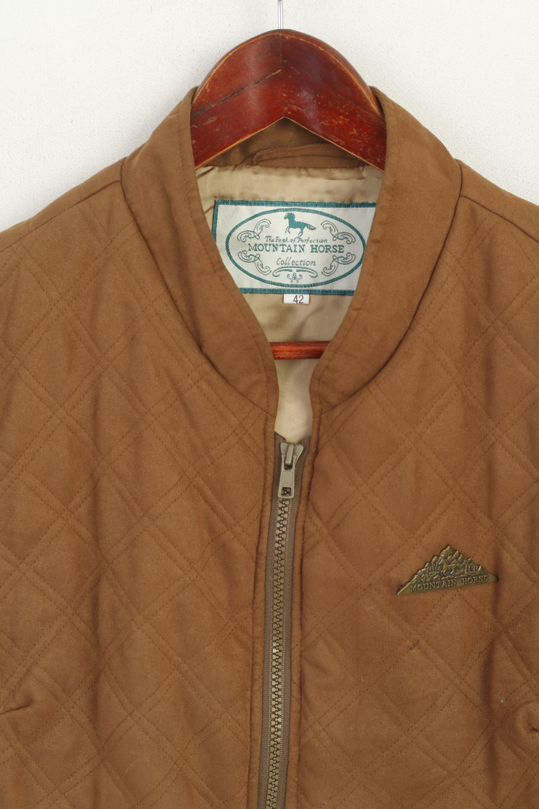 Mountain Horse Women 42 M Waistcoat Brown Lightweight Zip Up Short Vest