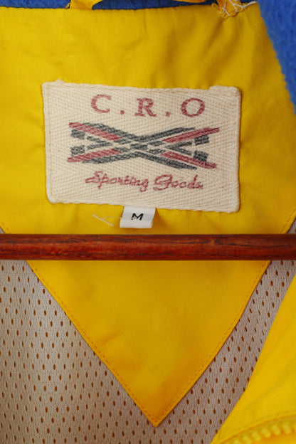 C.R.O Sporting Goods Men M Jacket Yellow Nylon Waterproof Vintage Full Zipper Top