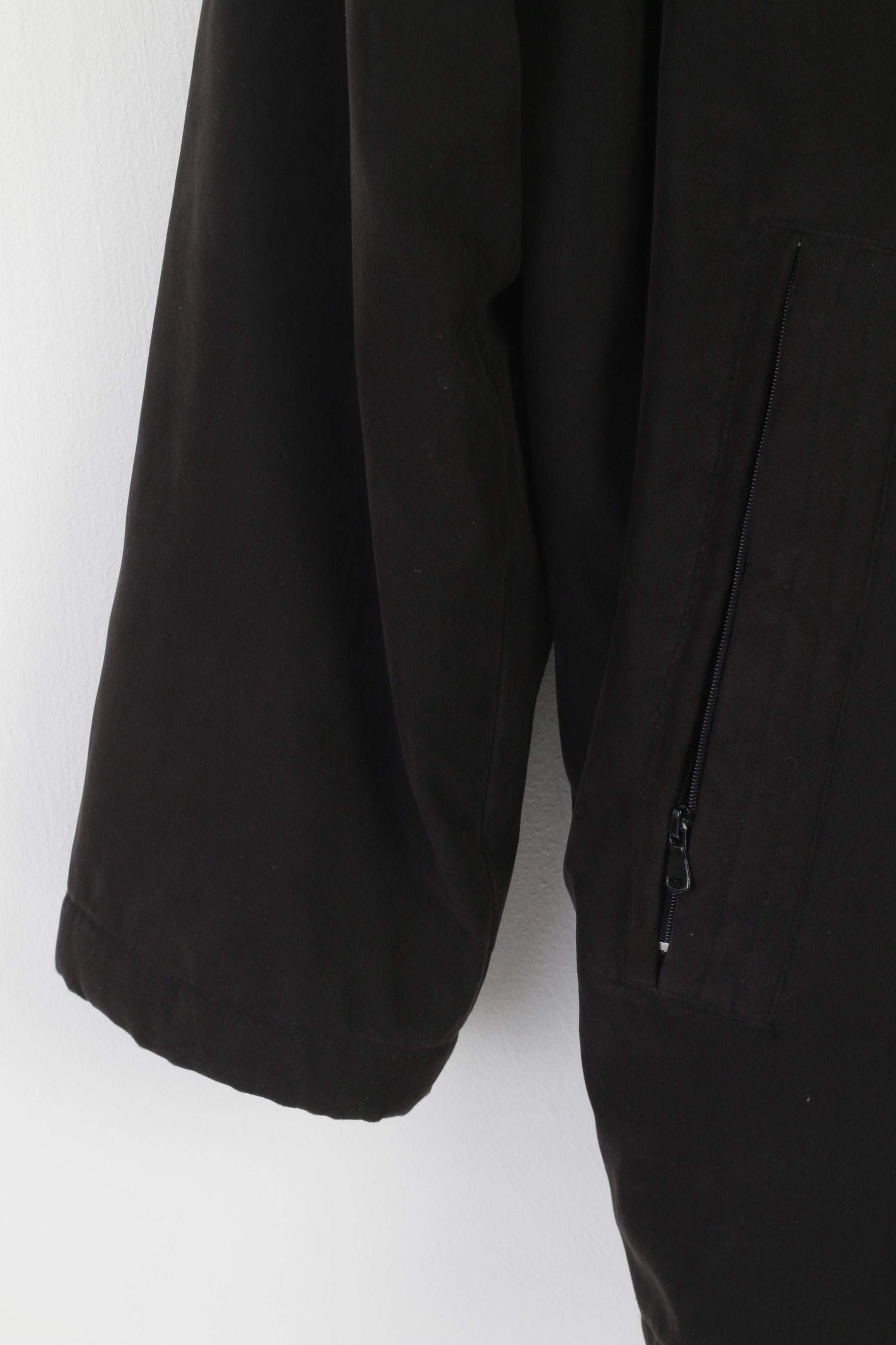 Paolo Negrato Men 42 52 L Jacket Black Padded Vintage Full Zipper Classic Top