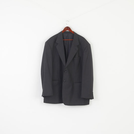Eldorado Business Men 52 XXL Blazer Charcoal Wool Linea Di Ferreti Vintage Jacket