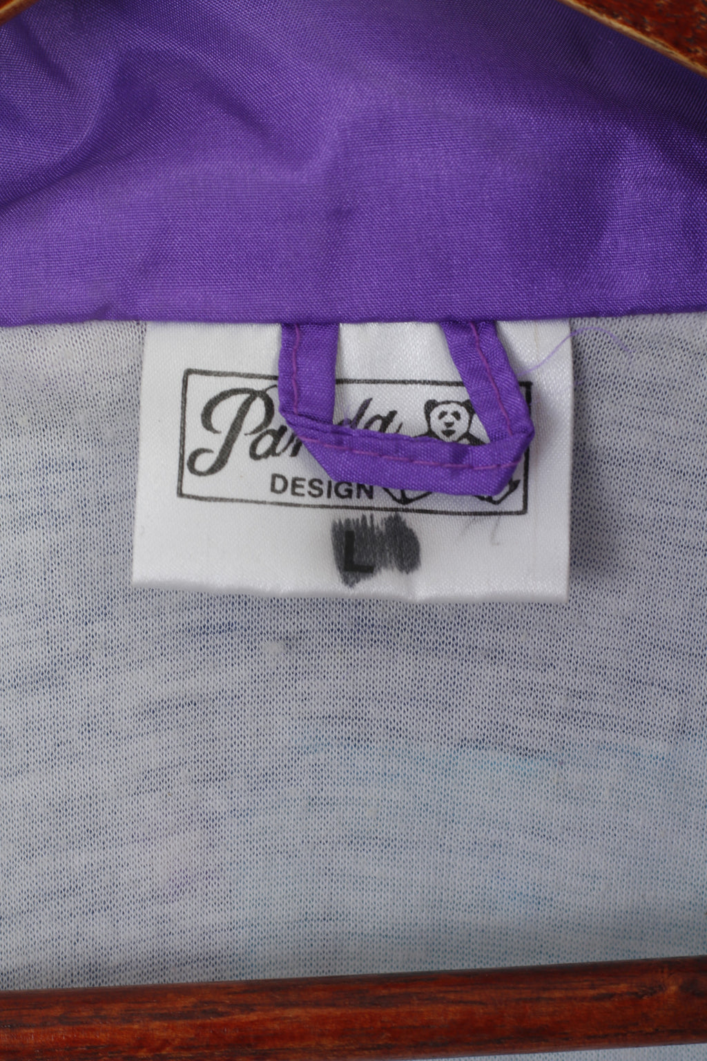 Panda Design Men L Jacket Turqouise Shiny Vintage Trilobal Nylon Bomber Top