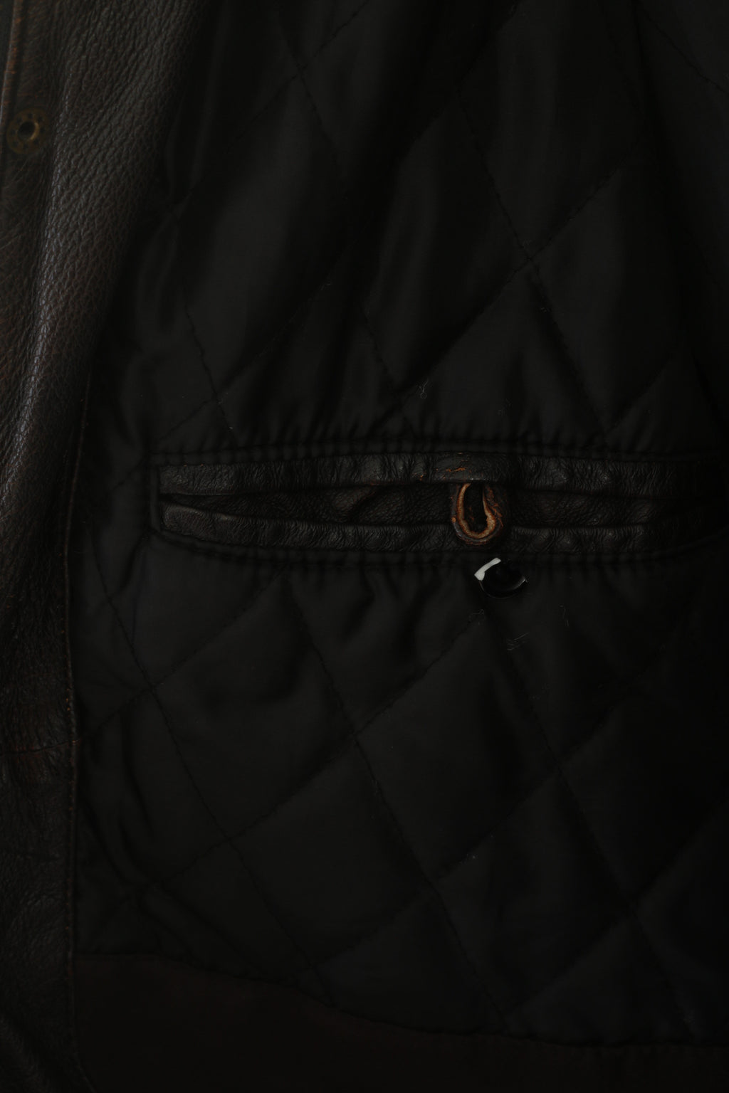 S. Oliver Men XXL Leather Jacket Dark Brown Multi Pockets Full Zipper Classic Top