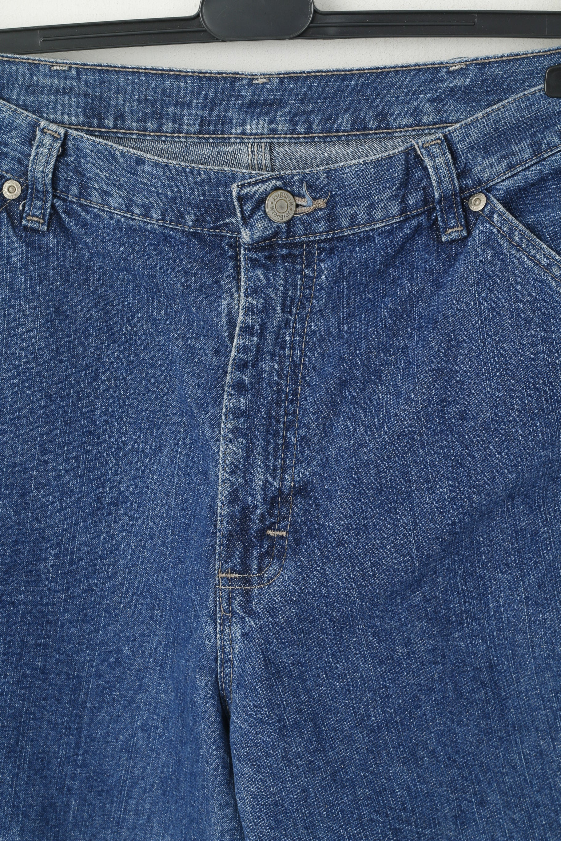 Pantaloni Wrangler da uomo 34 Jeans Pantaloni retrò vintage in cotone denim blu scuro