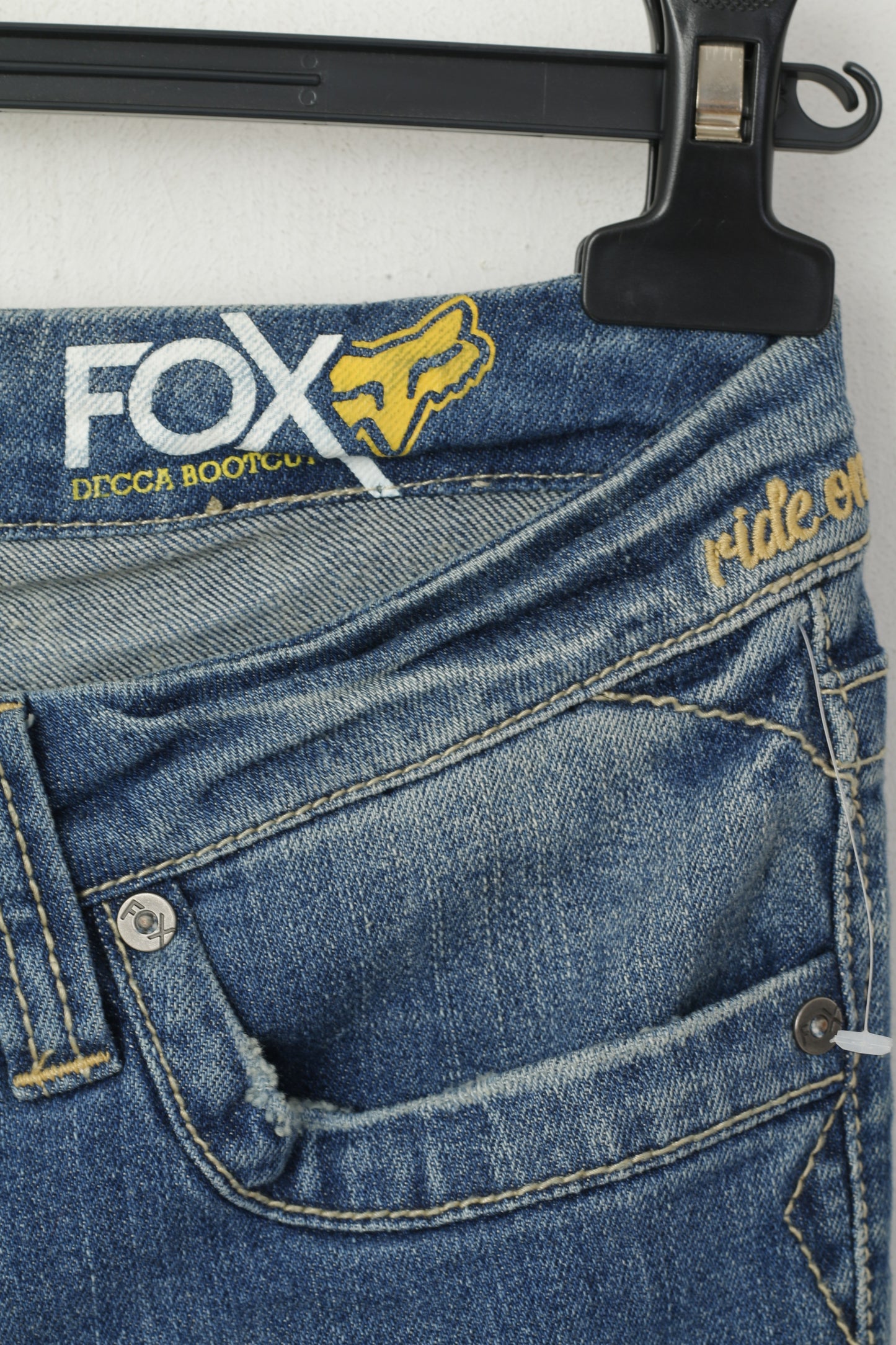 New FOX Women 26 38 Jeans Trousers Navy Denim Cotton Bootcut Pants