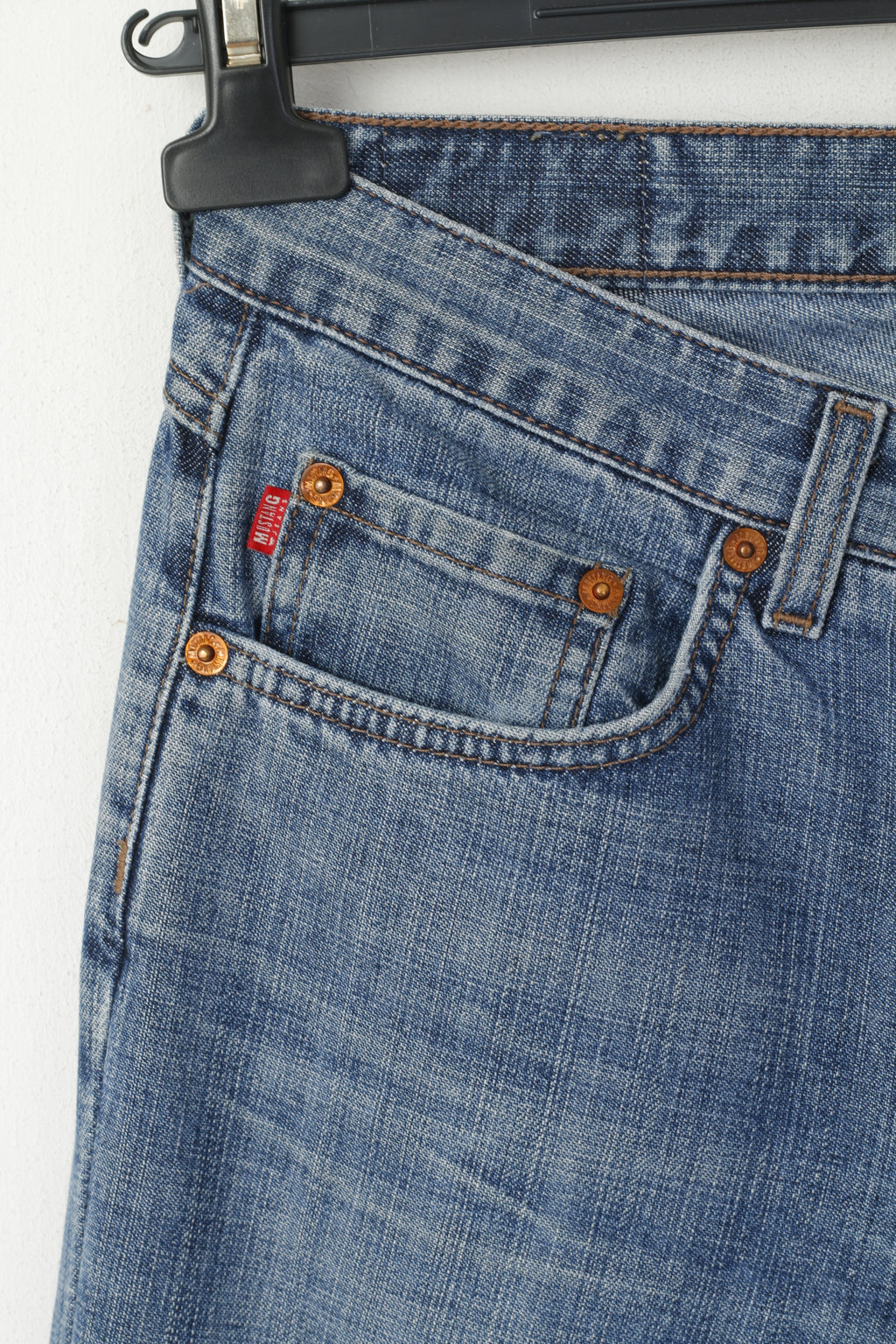 Pantaloni Jeans Mustang Donna W 27 L 34 Pantaloni a campana in denim di cotone blu