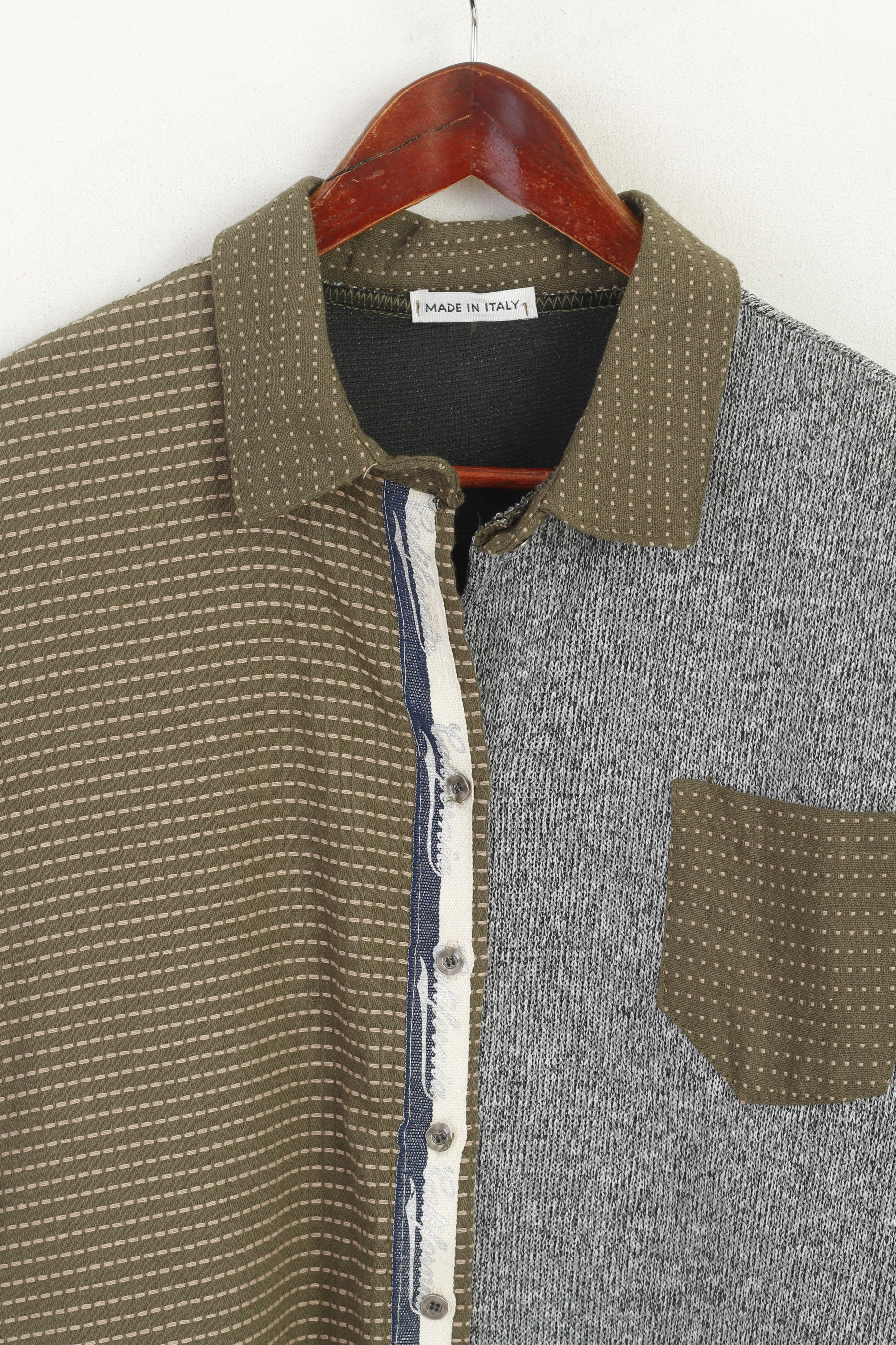 Camicia casual da donna M Made in Italy Top verde grigio oversize in viscosa Indi