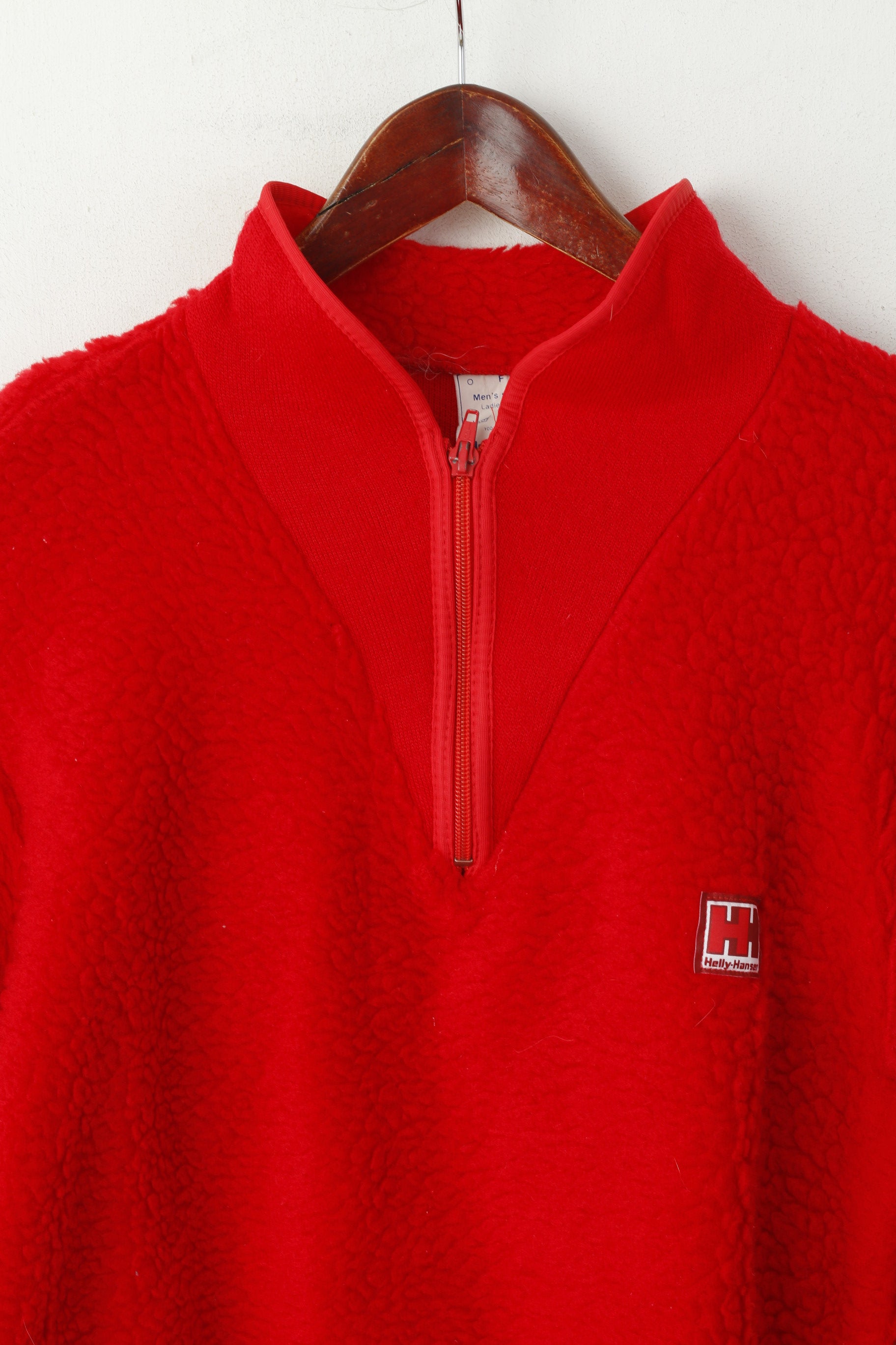 Helly Hansen Felpa da donna L Rossa Vintage anni '90 Pullover Nylon Fleece Top unisex