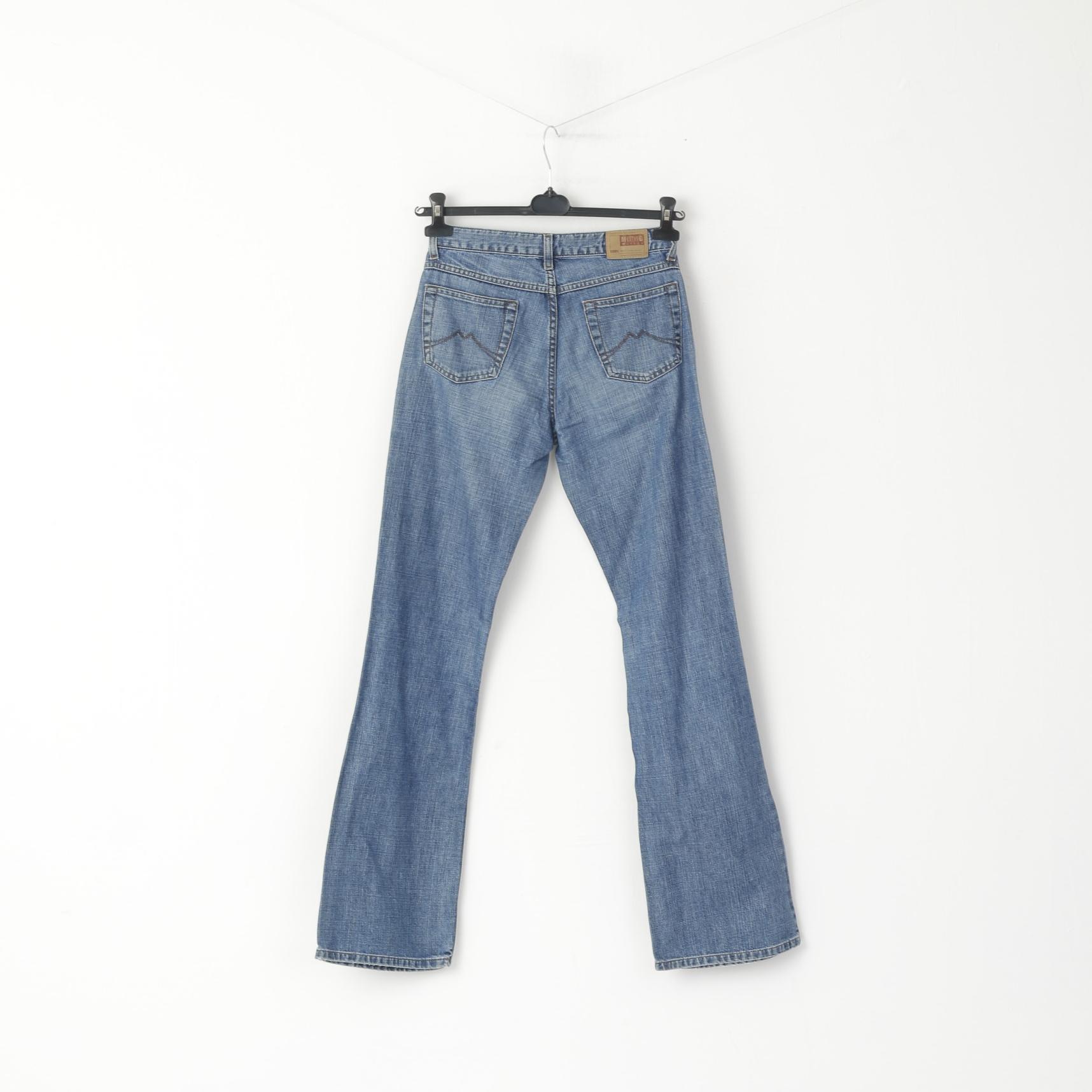 Pantaloni Jeans Mustang Donna W 27 L 34 Pantaloni a campana in denim di cotone blu