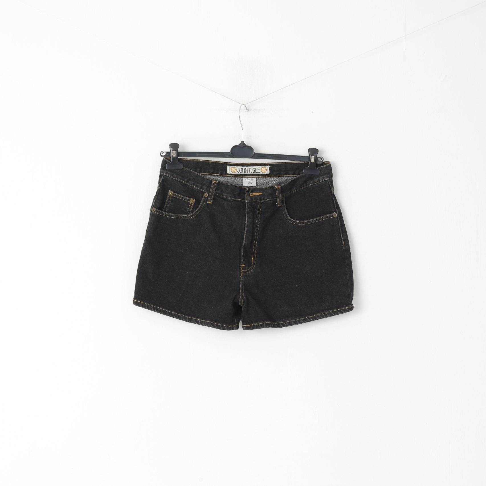 John F. Gee Women 48 M Shorts Black Jeans Cotton Denim Retro