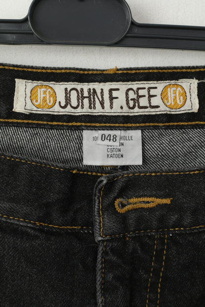 John F. Gee Femme 48 M Short Noir Jeans Coton Denim Rétro
