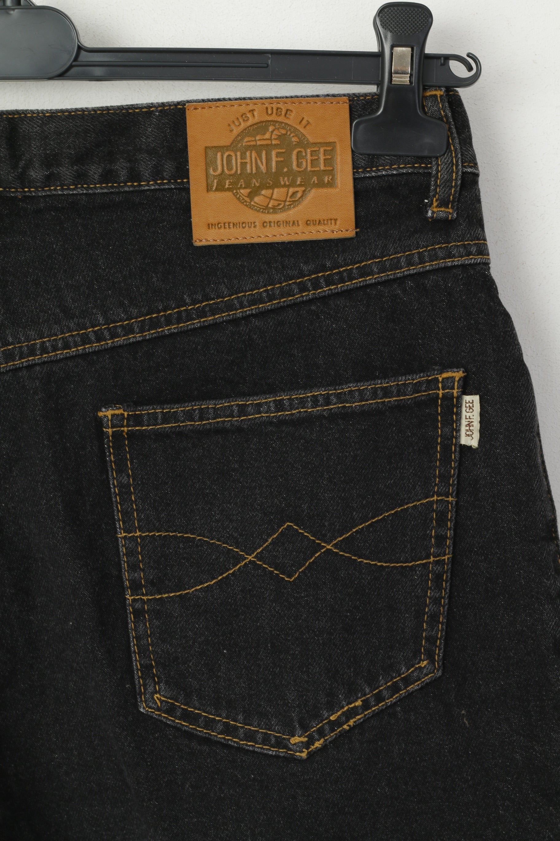 John F. Gee Women 48 M Shorts Black Jeans Cotton Denim Retro