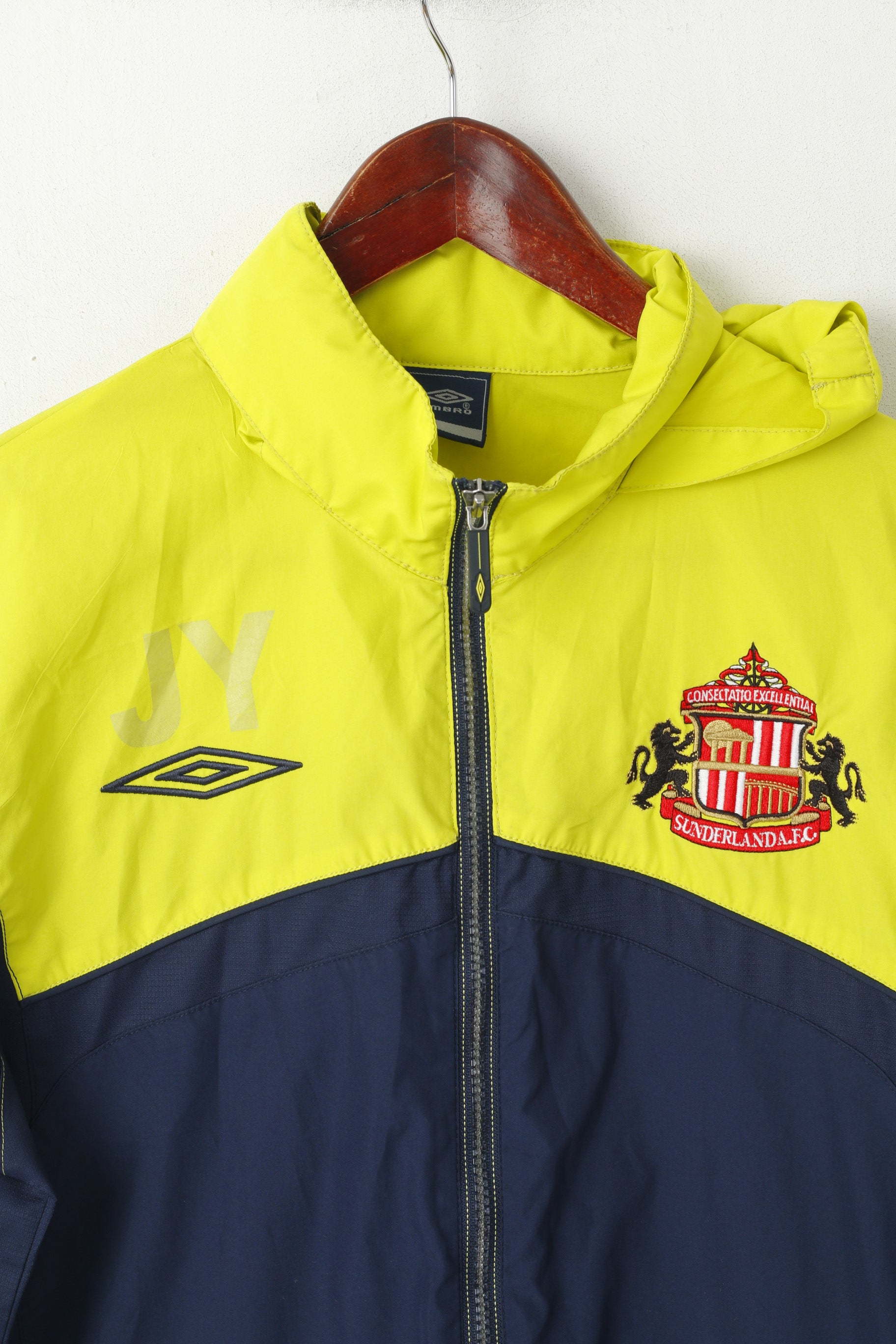 Umbro Men S Jacket Navy Yellow Sunderland Football Zip Up Sportswear Top