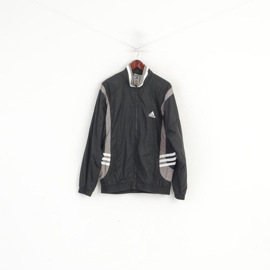 Giacca Adidas Uomo L 186 Bomber in nylon vintage nero '00 con cerniera intera