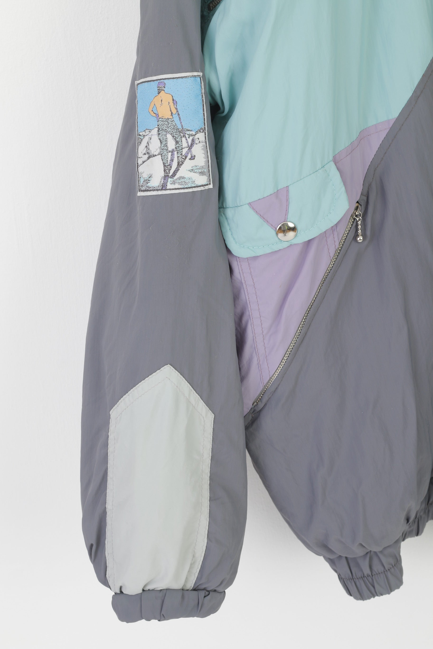 Newline Sport Design Men L Jacket Gray Green Vintage 80s Ski Chamonic Mount Blanc Top