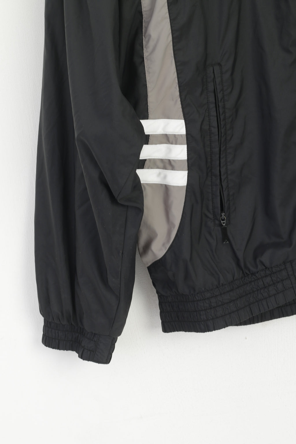 Giacca Adidas Uomo L 186 Bomber in nylon vintage nero '00 con cerniera intera