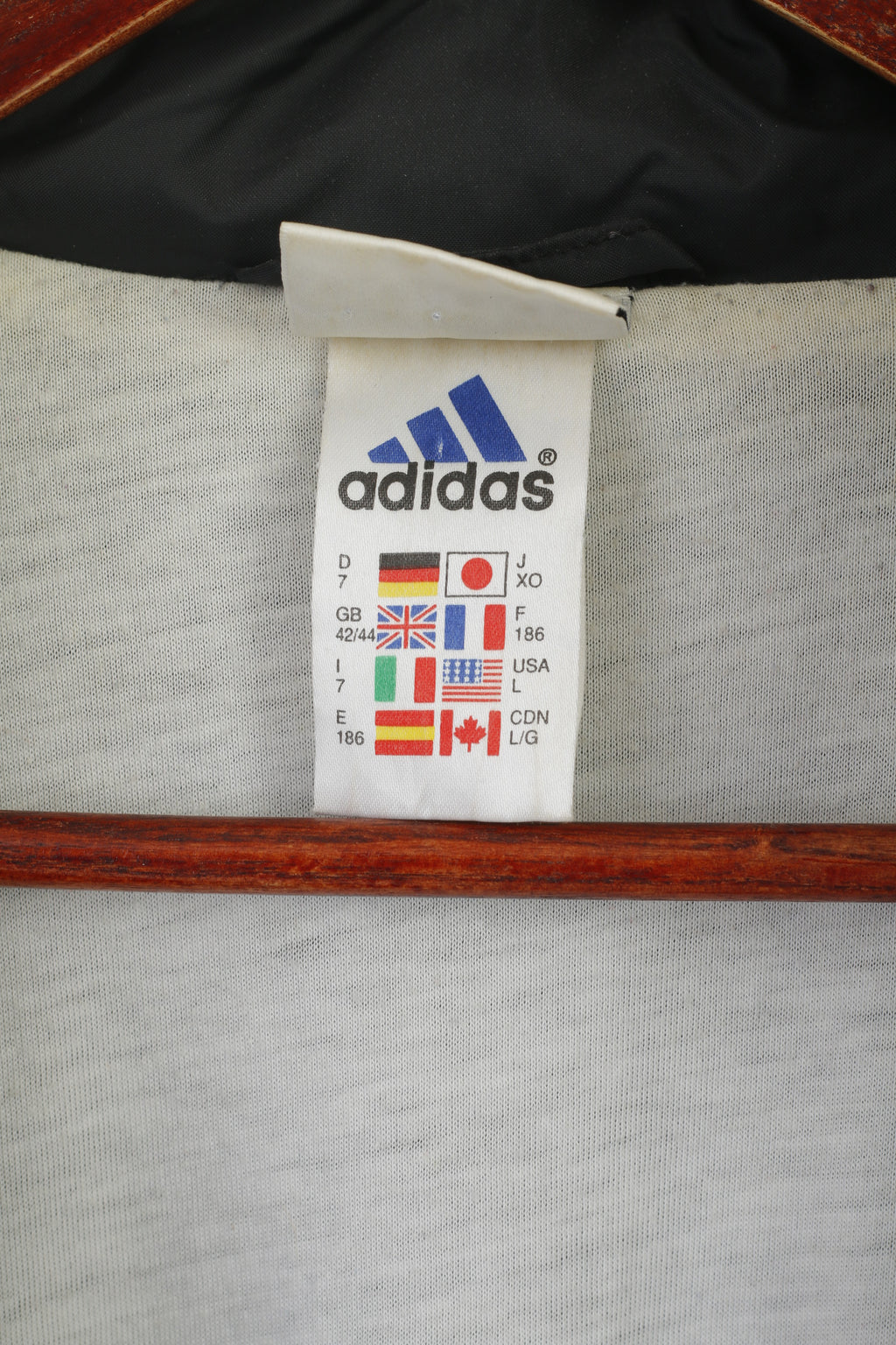 Giacca Adidas Uomo L 186 Bomber in nylon vintage nero '00 con cerniera intera