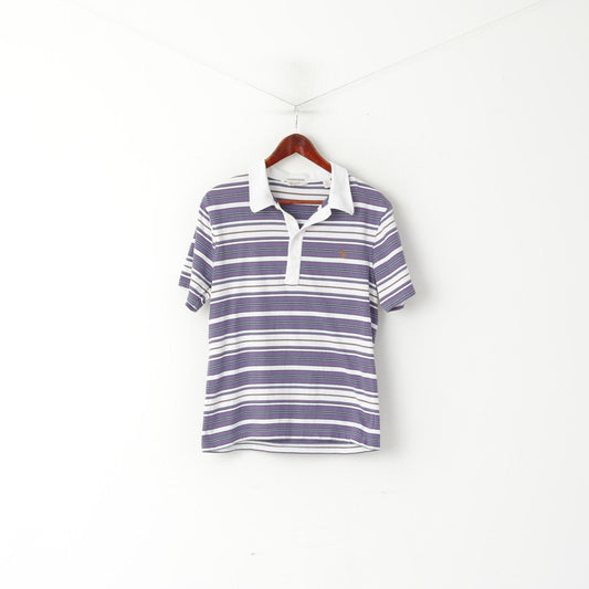 Penguin Homme M Polo Violet Coton Rayé Violet Heritage Slim Fit Top