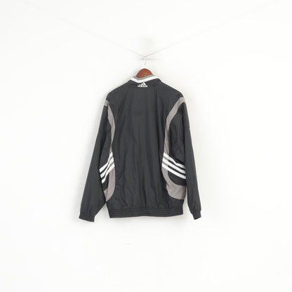 Adidas Men L 186 Jacket Black Vintage Nylon Bomber '00 Full Zipper Track Top