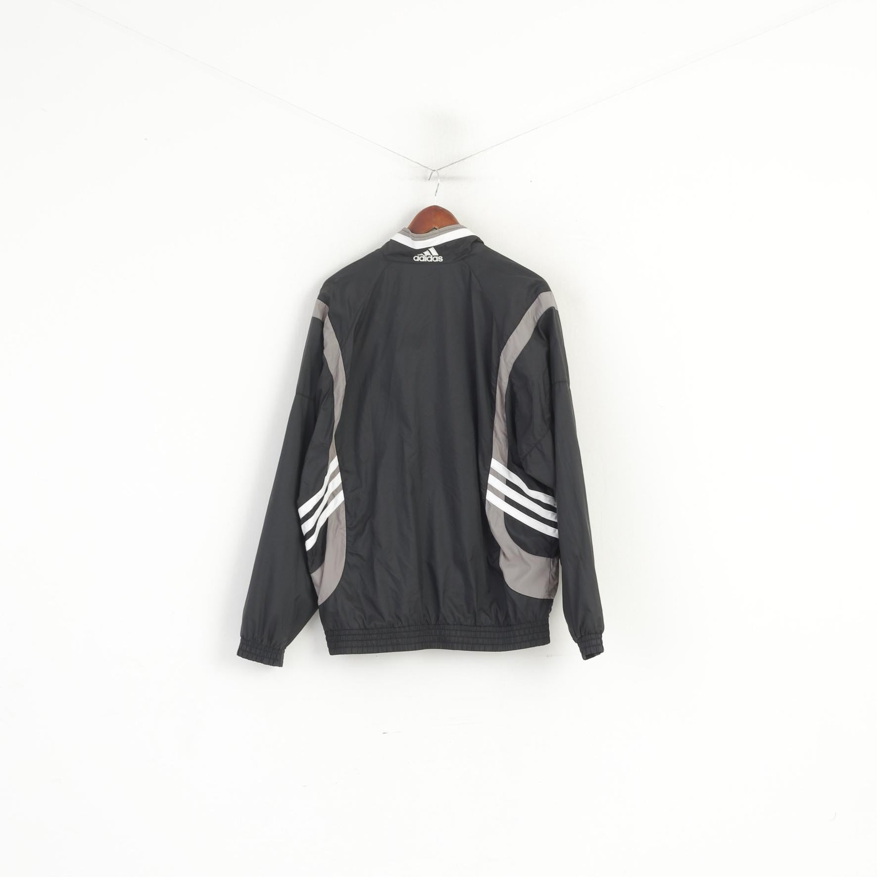 Giacca Adidas Uomo L 186 Bomber in nylon vintage nero '00 con cerniera intera