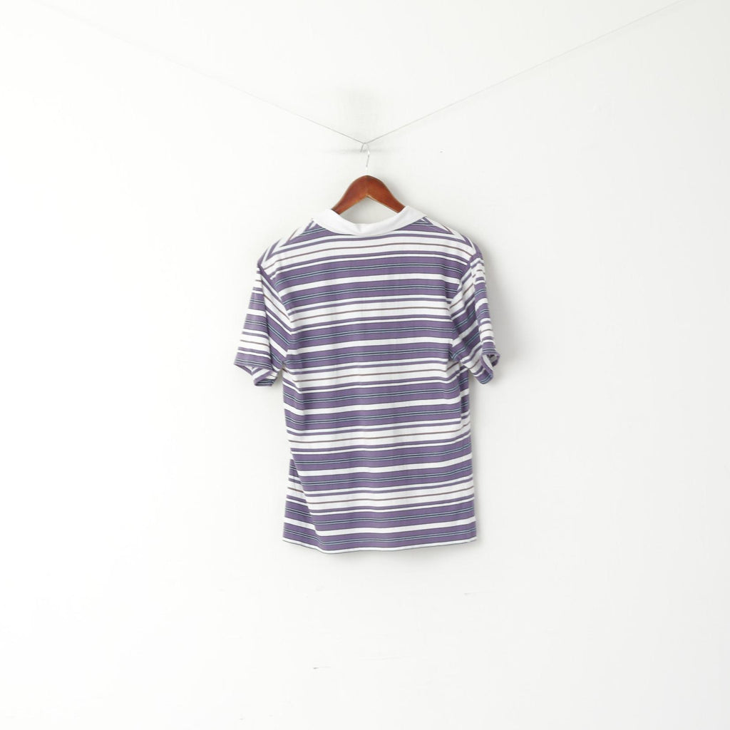 Penguin Uomo M Polo Camicia Viola Cotone a Righe Viola Heritage Slim Fit Top