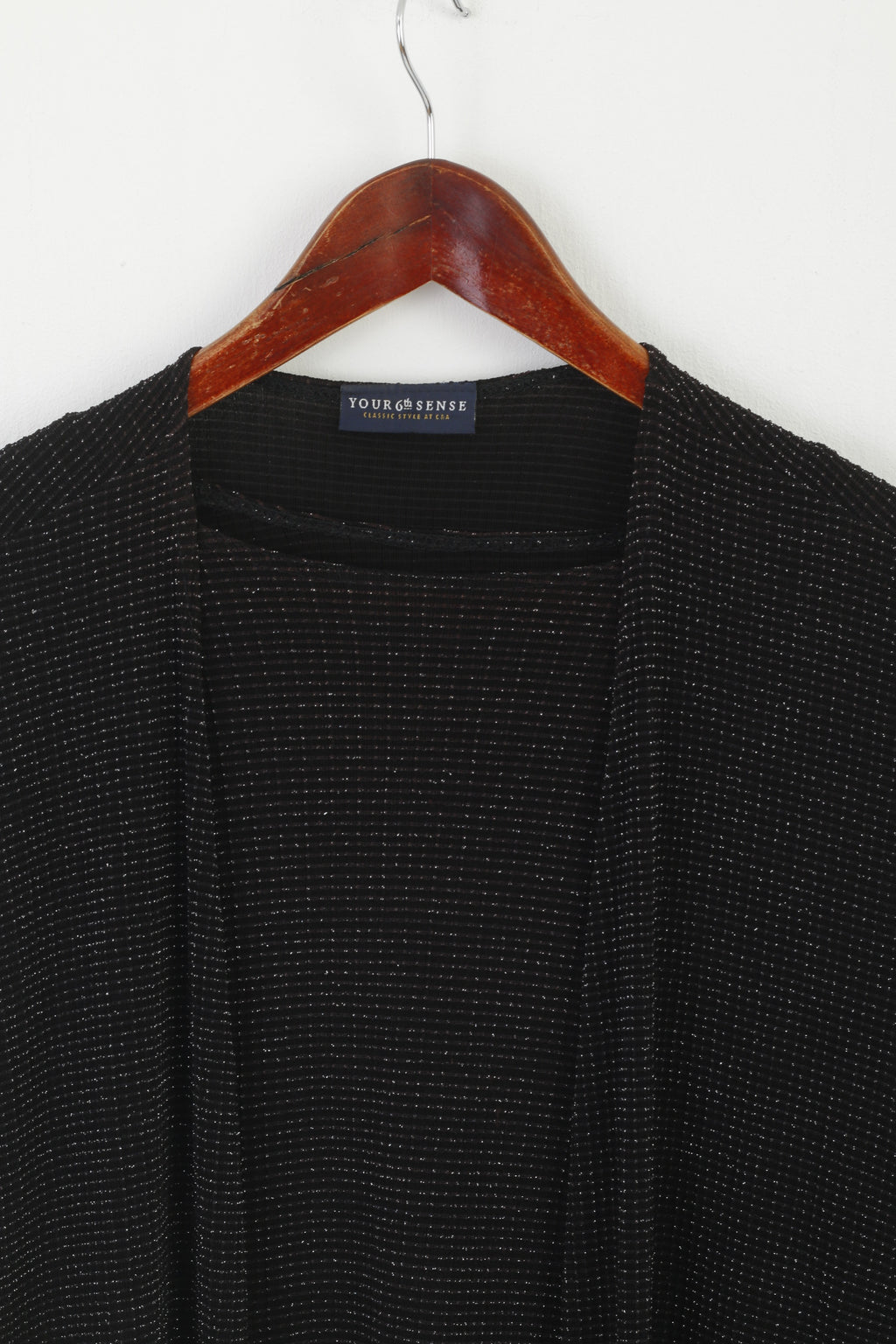 C&amp;A Your 6th Sense Ensemble 2 pièces pour femme avec cape de fête noire brillante et extensible