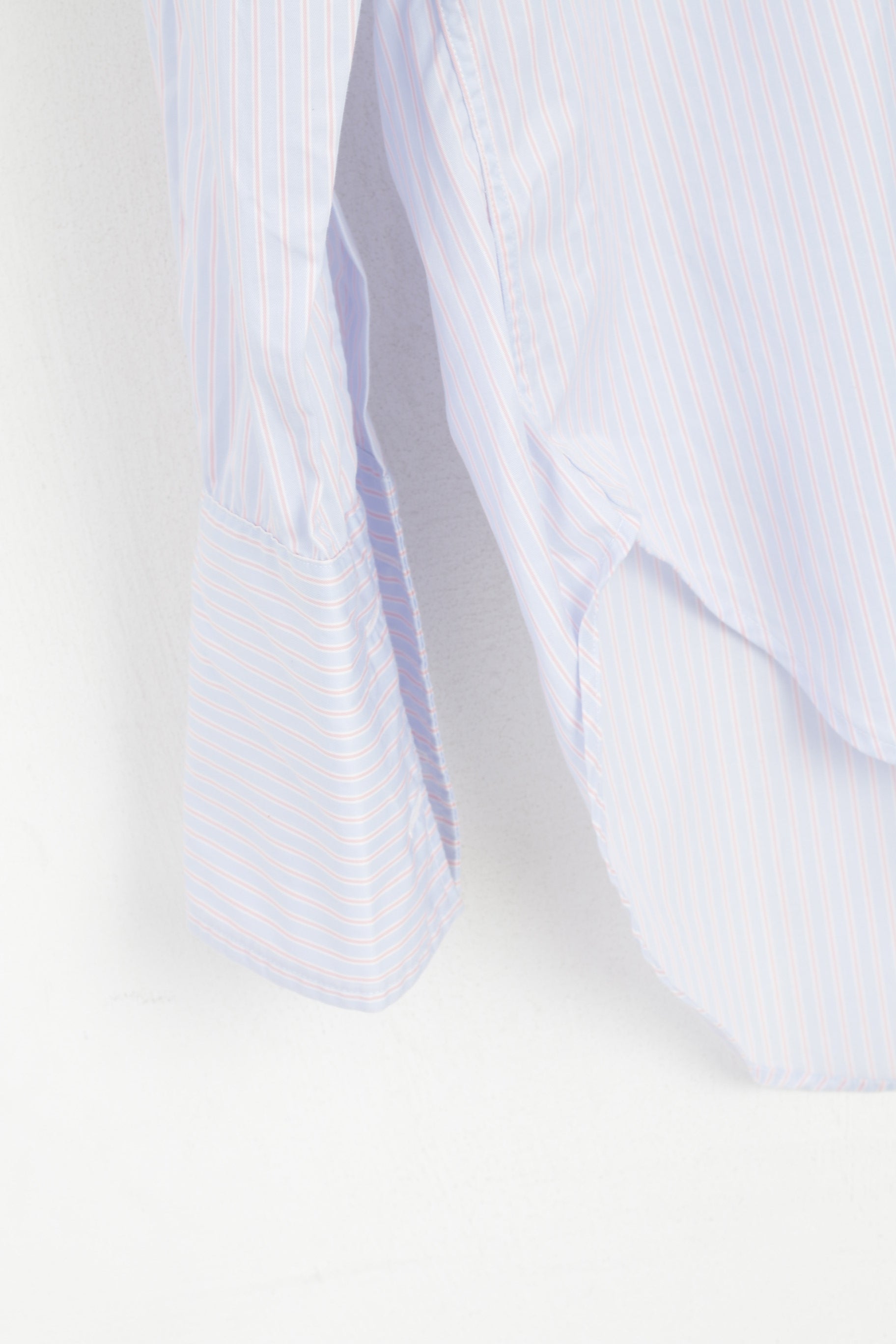 TM Lewin Hommes 15.5 33 L Chemise décontractée Bleu Rayé Coton Manchette Manches Longues Haut De Luxe