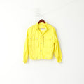 Benetton Sportswear Femme 44 M Veste Jaune Coton Snap Italie Haut De Sport