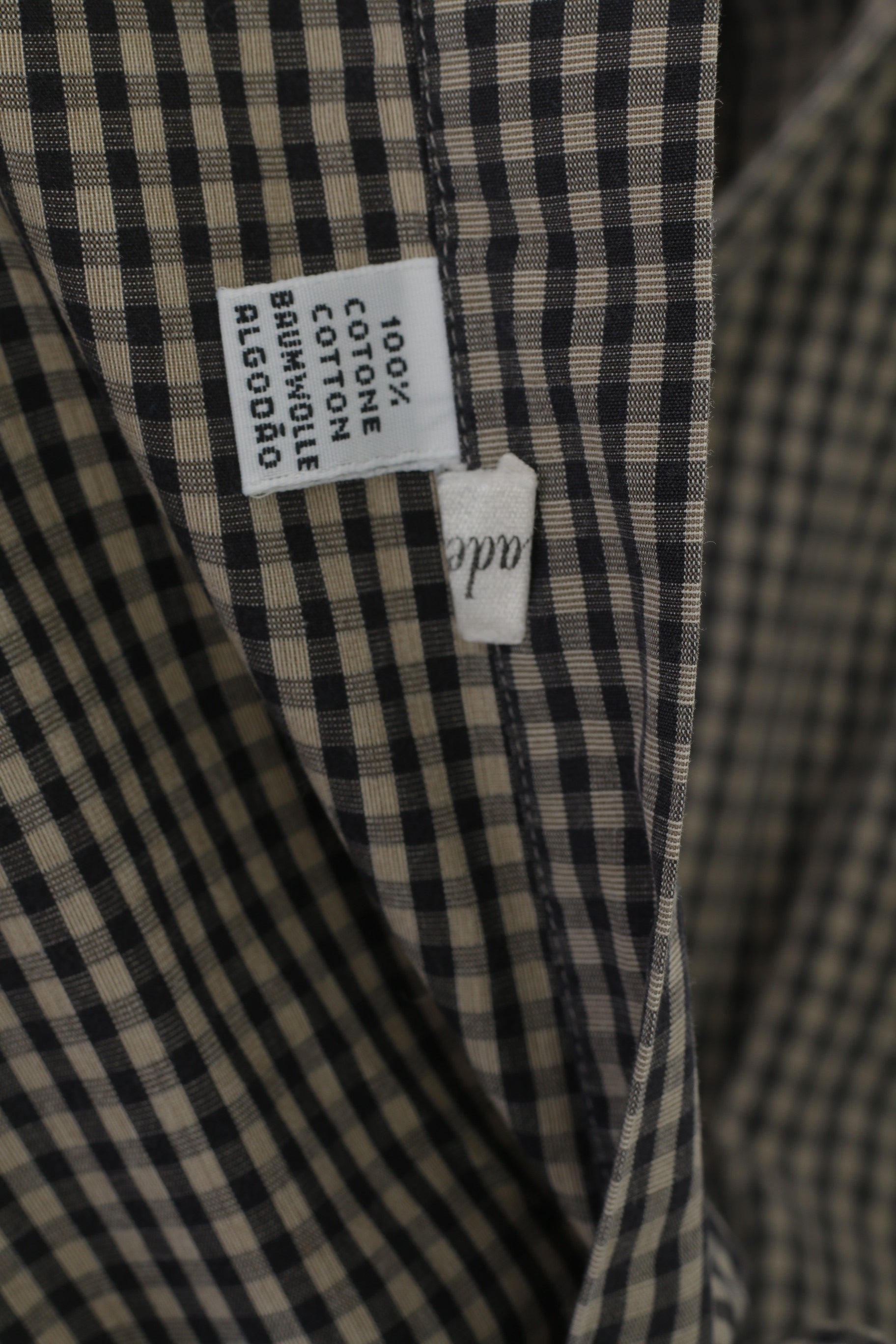 Joop! Men 39 15.5 L Casual Shirt Gray Check Cotton Vintage Long Sleeve Top