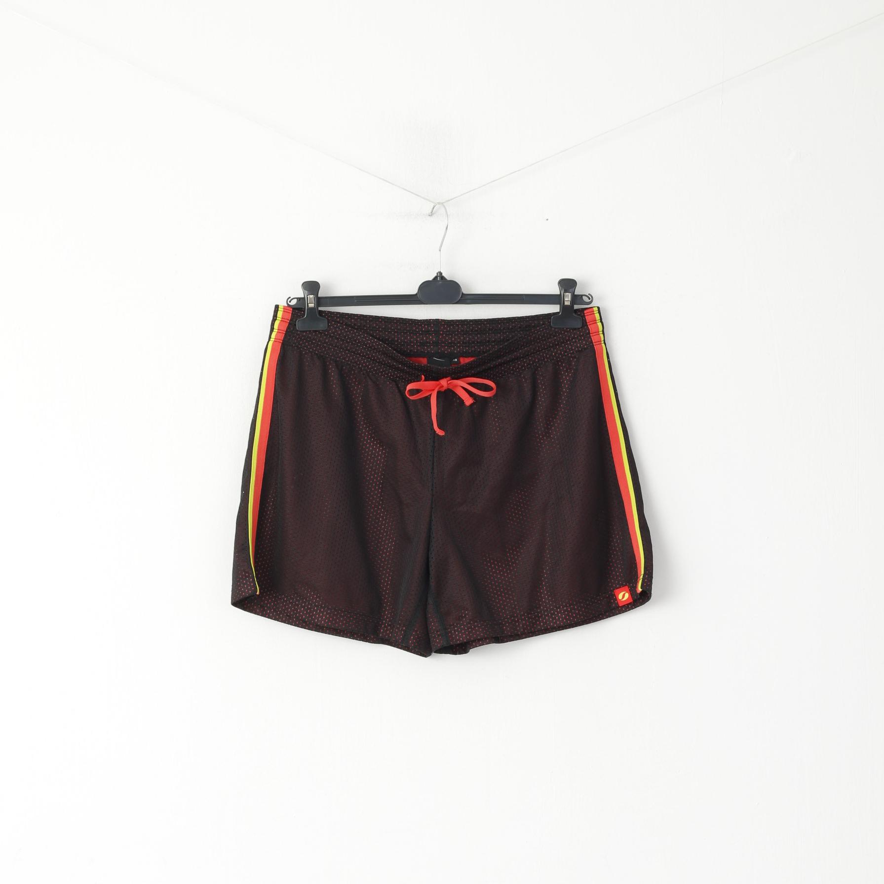 SDC Women 40 L Shorts Black Mesh Gym Run Active Drawstring Waist