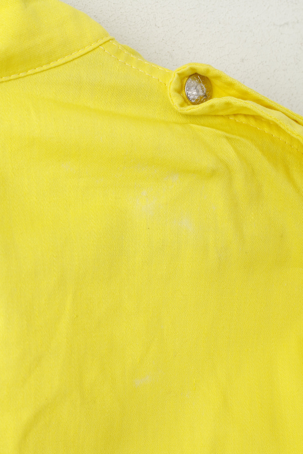 Benetton Sportswear Femme 44 M Veste Jaune Coton Snap Italie Haut De Sport