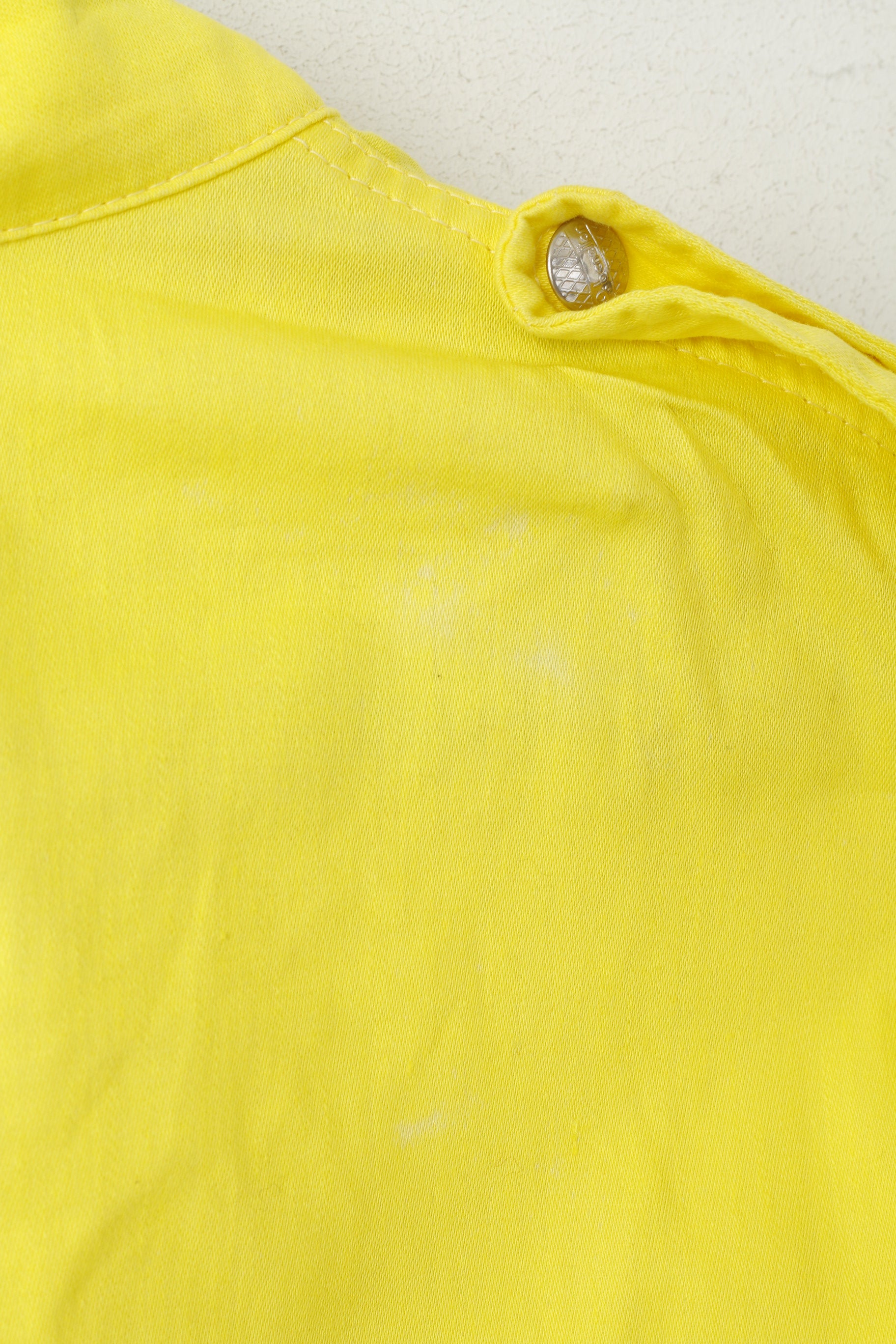 Benetton Sportswear Femme 44 M Veste Jaune Coton Snap Italie Haut De Sport