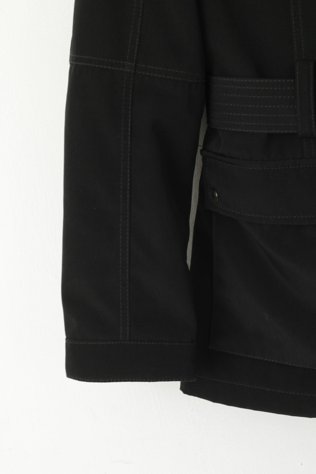 Frieda &amp; Freddies NY Giacca da donna 38 Top classico con cintura nera lucida con cerniera intera