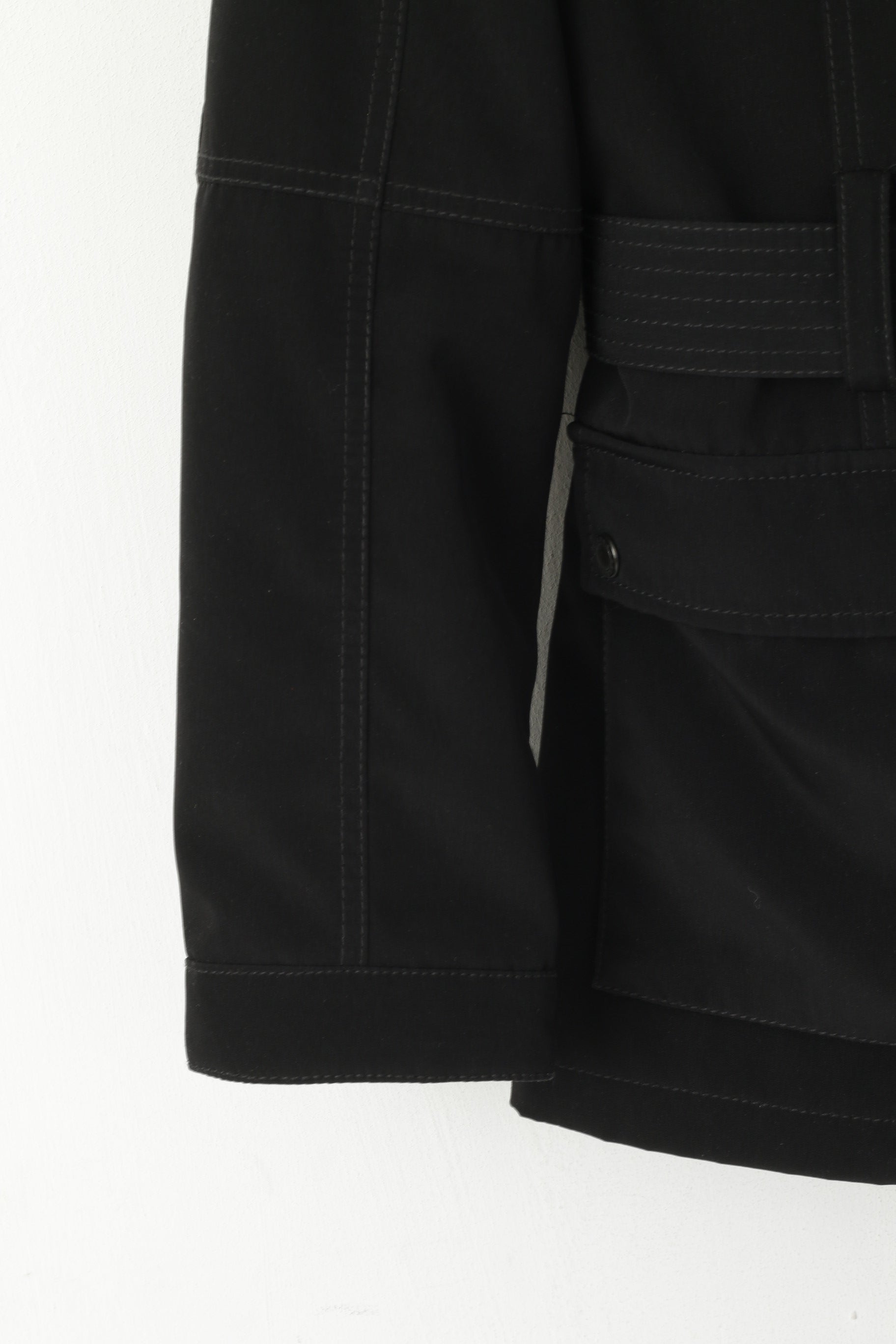 Frieda &amp; Freddies NY Giacca da donna 38 Top classico con cintura nera lucida con cerniera intera