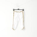 Nike Pantalon court XS pour femme avec paillettes dorées blanches et pantalon de sport fabriqué à la main