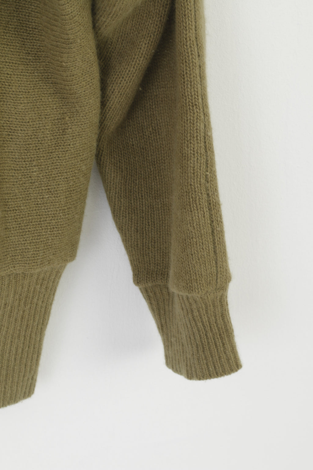 Bluhmod Femmes 46 L Cardigan Vert Laine Angora Vintage Embelli Pull