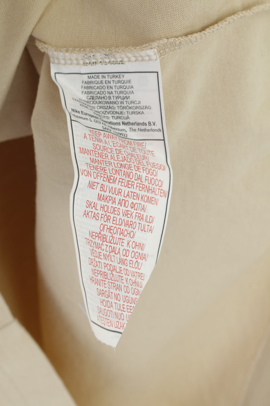 T-shirt Nike S 173 da uomo in cotone beige Kiss My Ace, top sportivo girocollo vintage