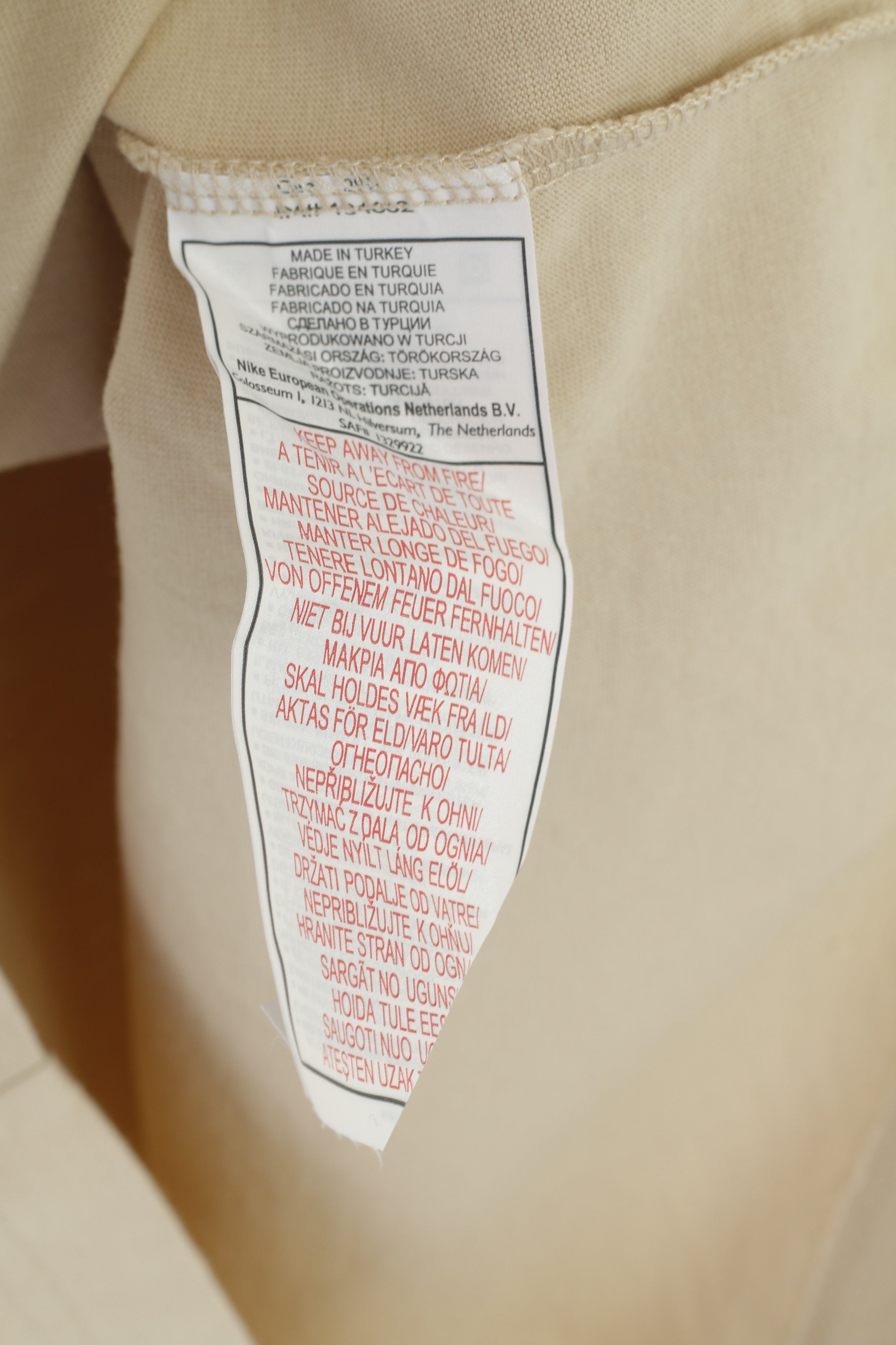 T-shirt Nike S 173 da uomo in cotone beige Kiss My Ace, top sportivo girocollo vintage