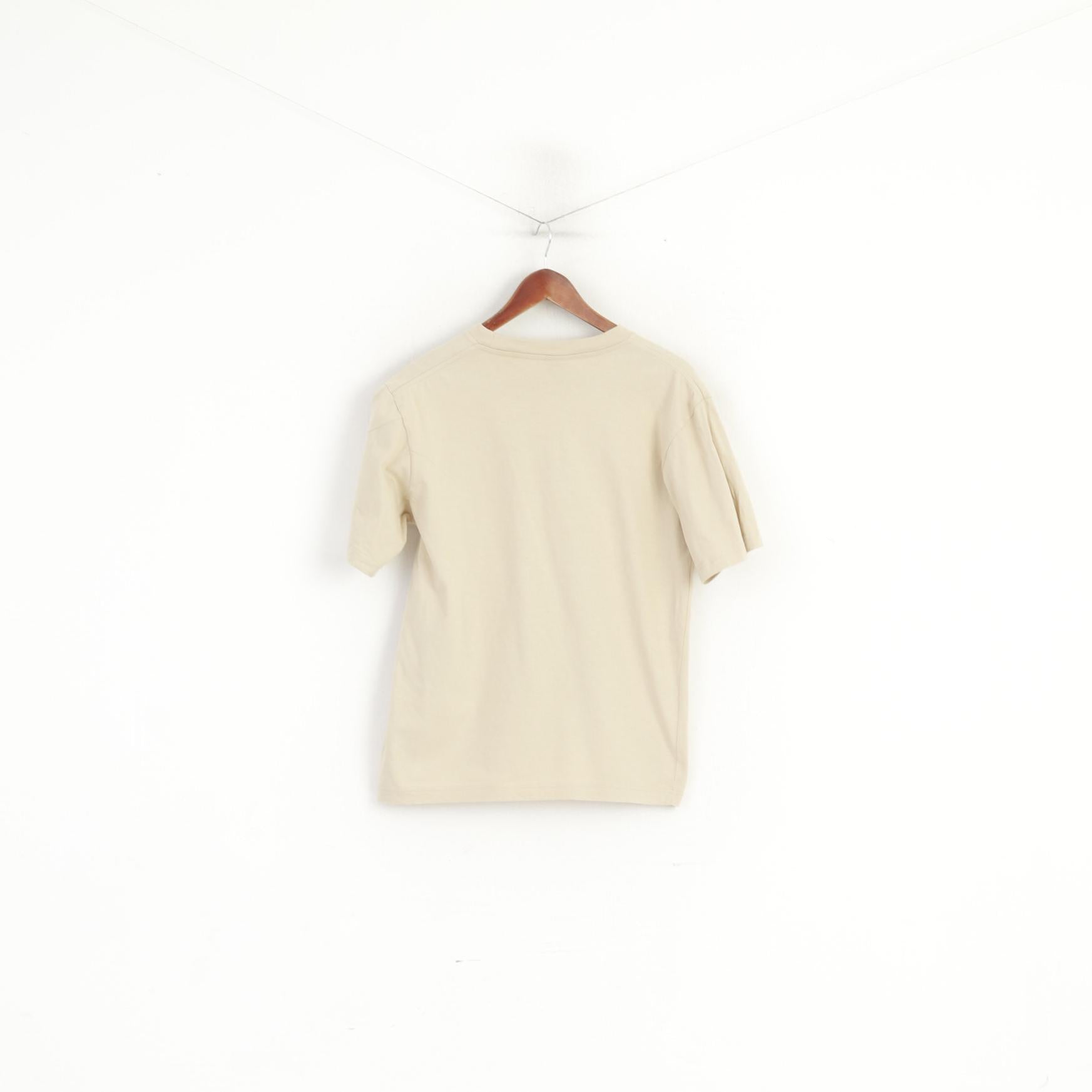 T-shirt Nike S 173 da uomo in cotone beige Kiss My Ace, top sportivo girocollo vintage