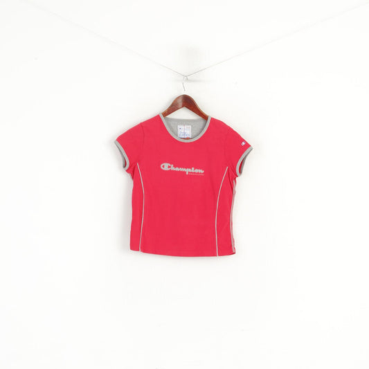 Champion Women S Shirt Raspberry Cotton Cropped Heritage Classics Sport Top