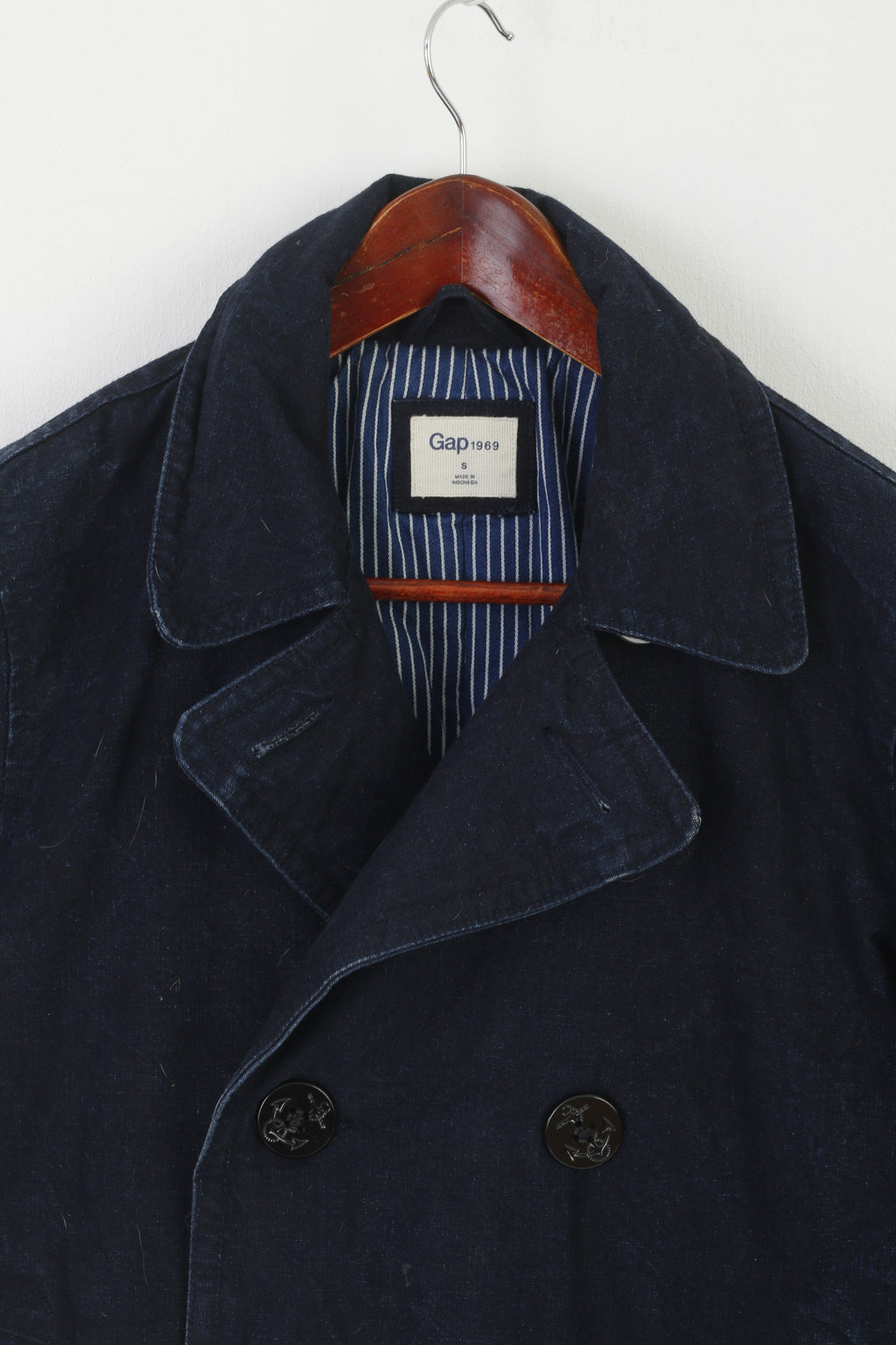 Gap Veste Homme Marine Denim Coton Marine Double Boutonnage Rembourré Haut Classique