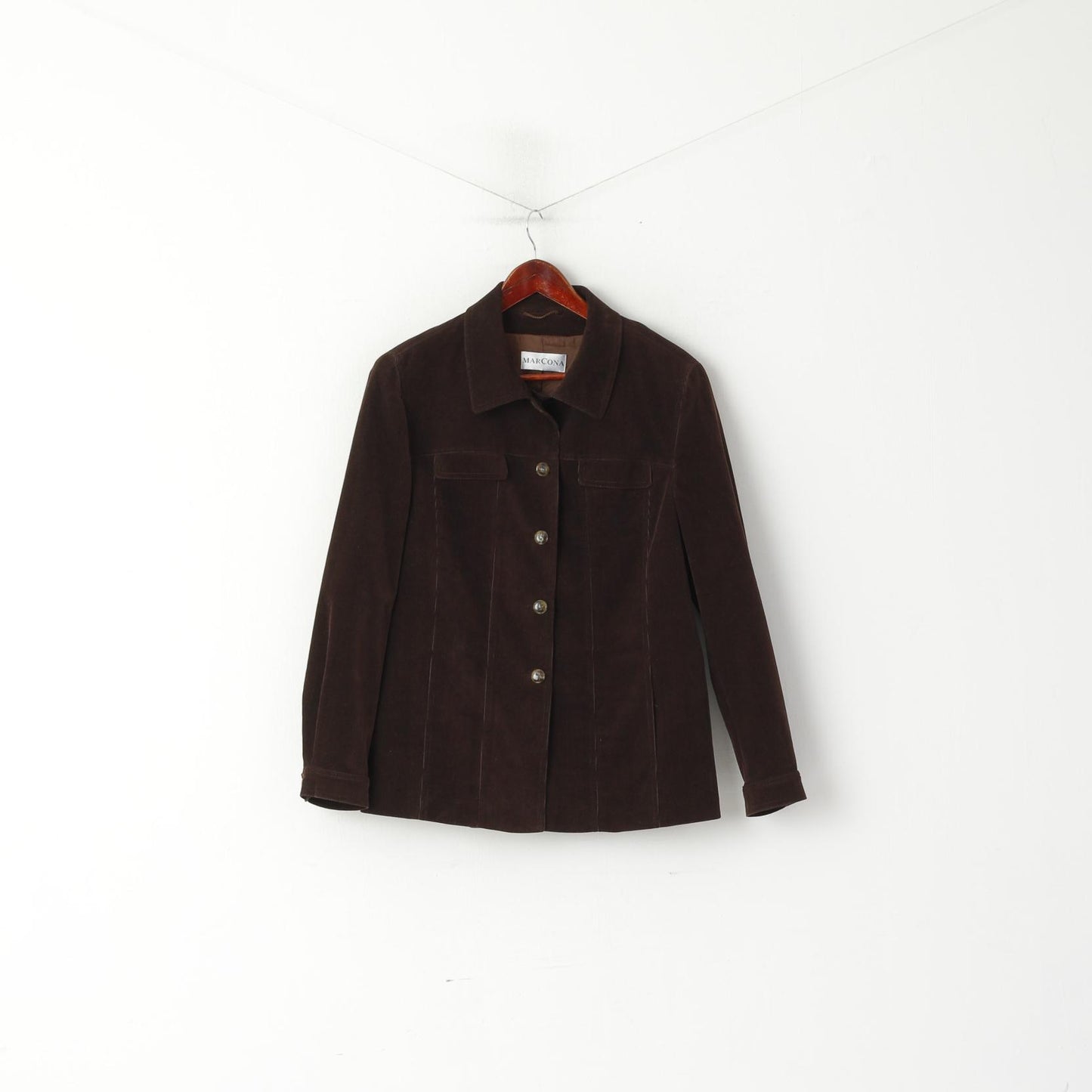 Marcona Women 18 44 XL Blazer Brown Cotton Corduroy Classic Jacket