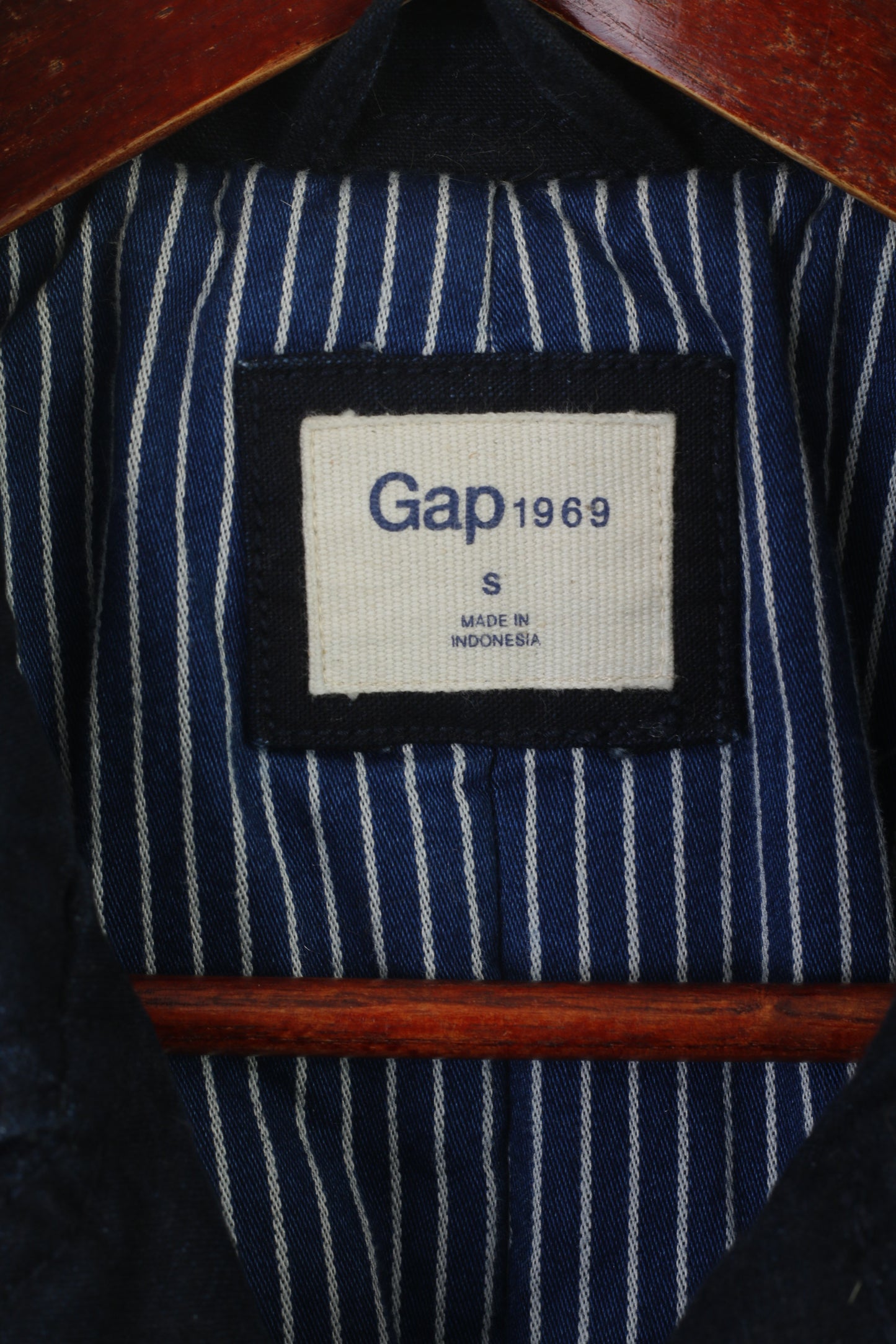 Gap Men S Jacket Navy Denim Cotton Marine Double Breasted Padded Classic Top
