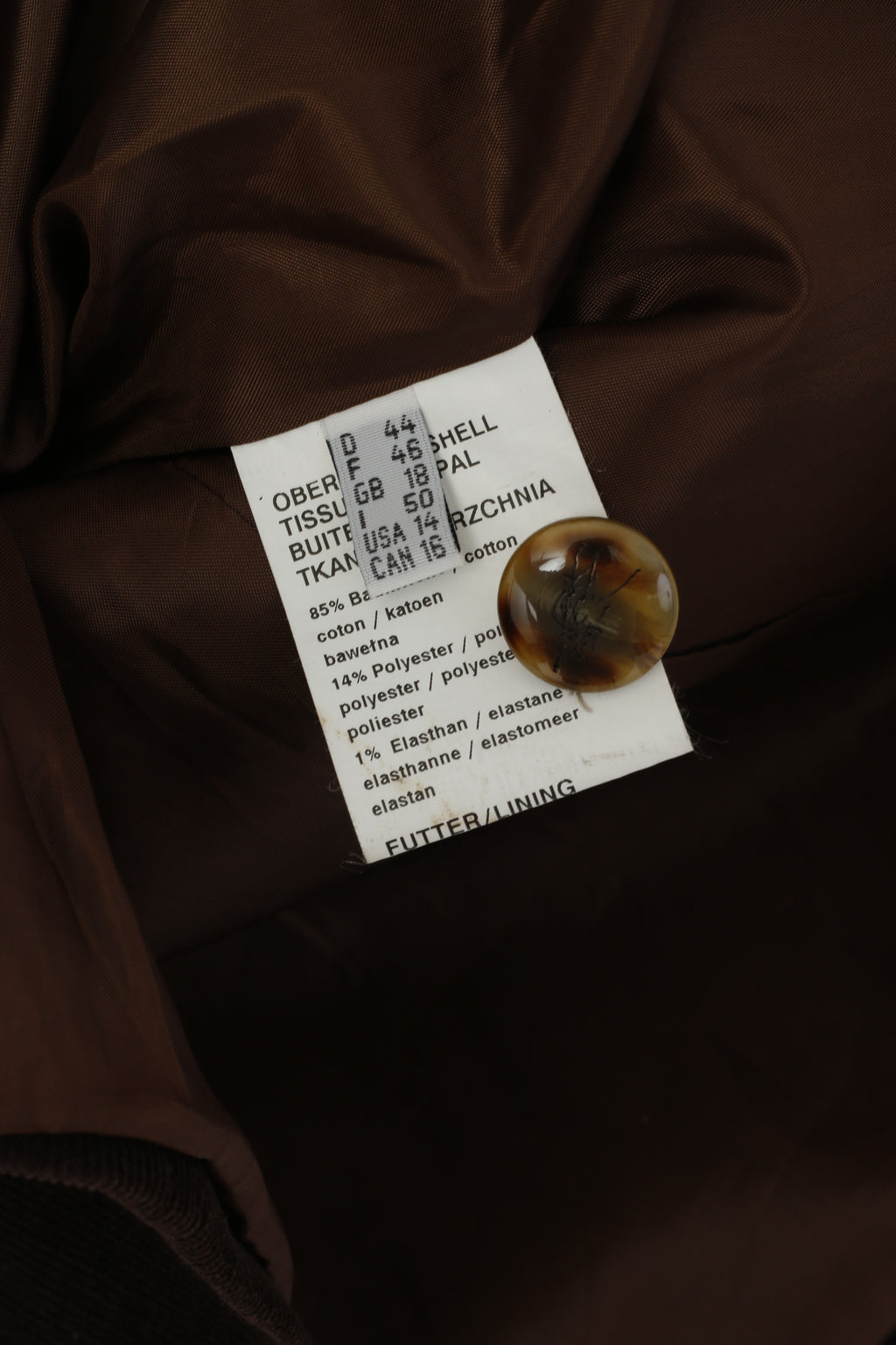 Marcona femmes 18 44 XL Blazer marron coton velours côtelé veste classique