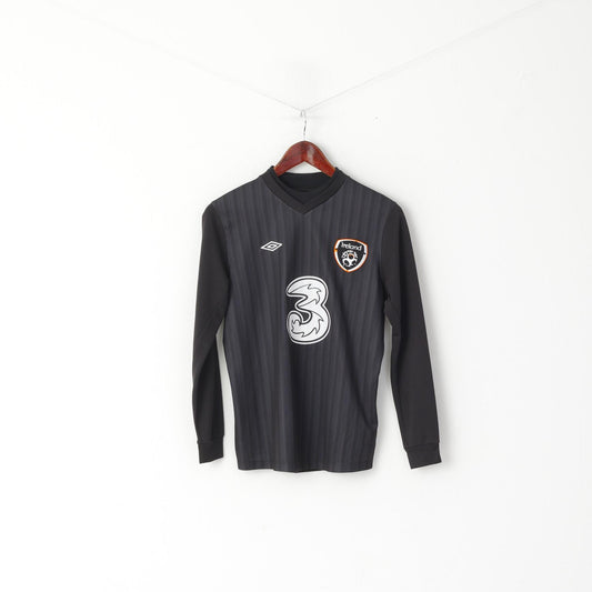 Sur mesure par Umbro Youth 158 XLB Shirt Noir Manches Longues Irlande Football Club Jersey