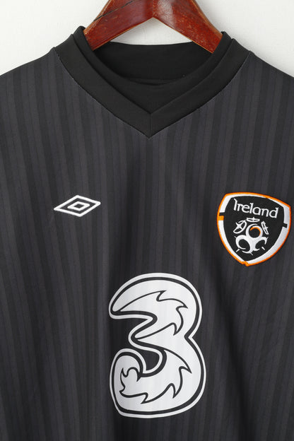 Sur mesure par Umbro Youth 158 XLB Shirt Noir Manches Longues Irlande Football Club Jersey