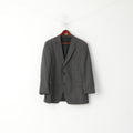 Max Calvin Men 27 44 Blazer Grey Vintage Australian Wool Single Breasted Shoulder Pads Jacket