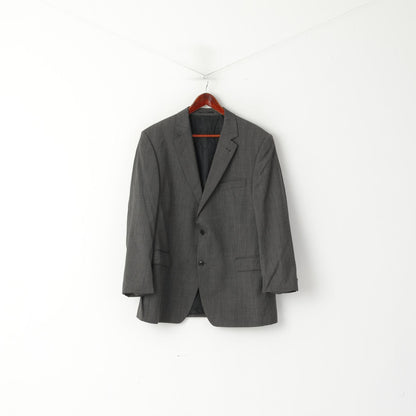 Max Calvin Uomo 27 44 Blazer Grigio Vintage Giacca con spalline monopetto in lana australiana