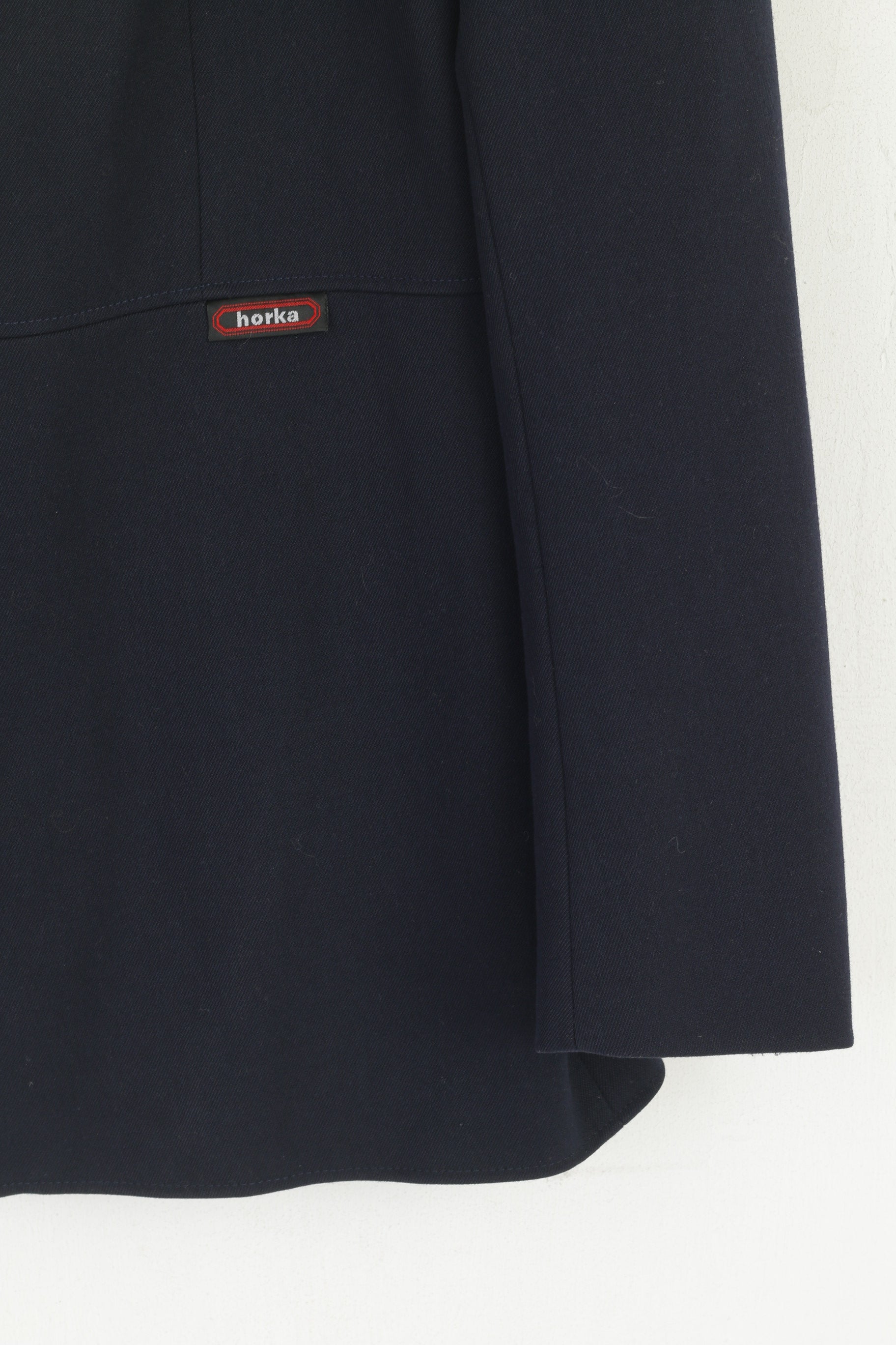 Horka Women 46 M Blazer Navy Wool Horse Riding Shoulder Pads Single Breasted Jacket